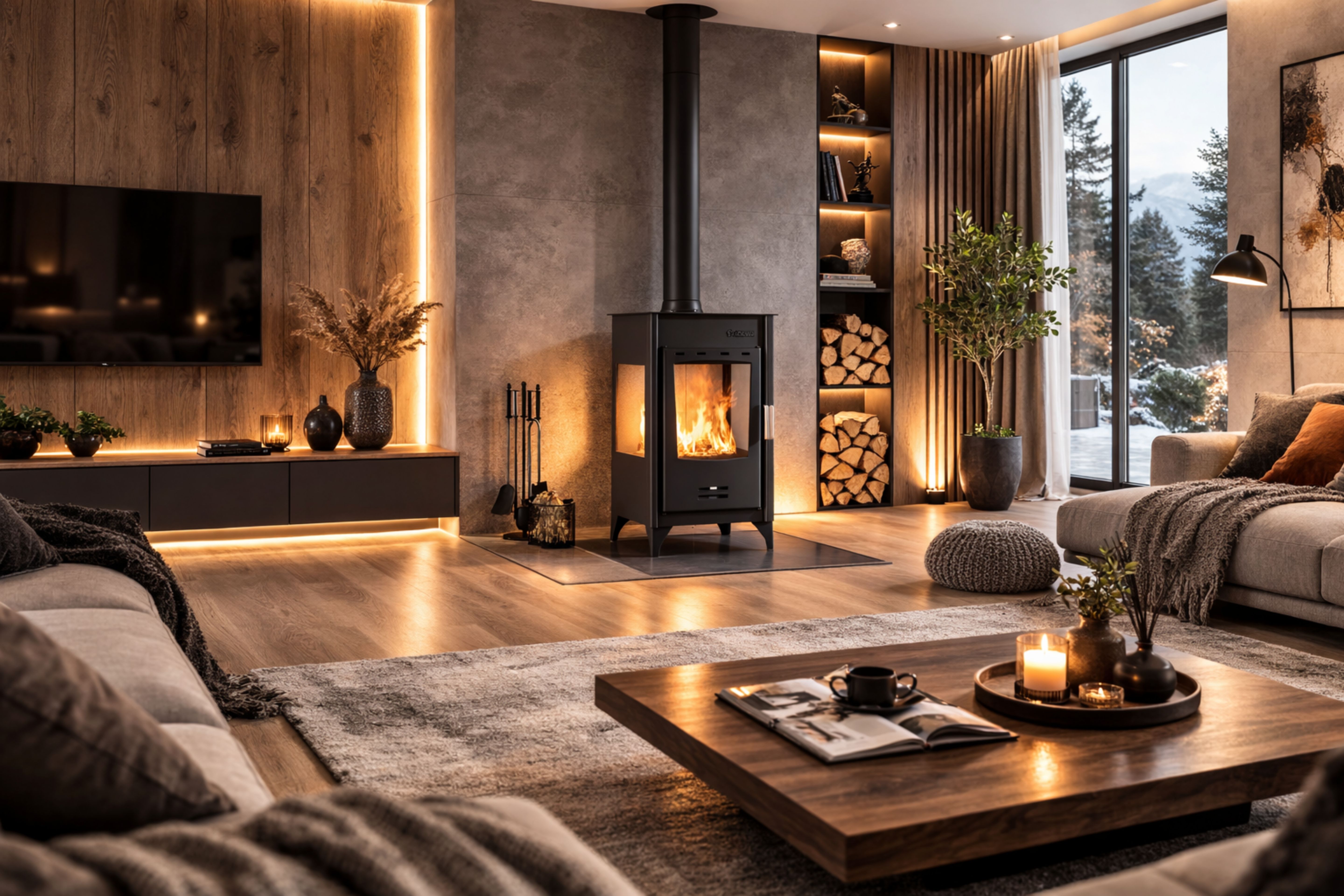 Τζάκι με ξύλα